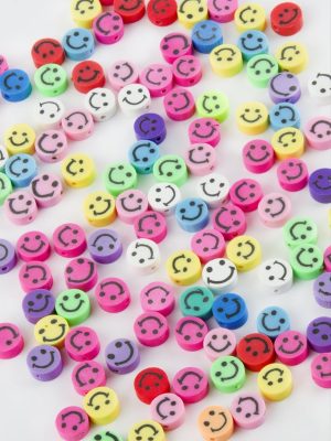 Emoji Fimo Boncuk 100 Adet-Renkli