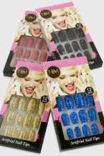 Simli Renkli Takma Tırnak-Renkli