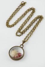 Karışık Renkli Çiçek Canlı Kolye-Antik