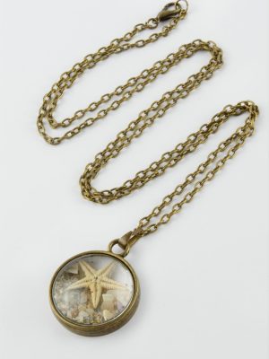 Deniz Yıldızı Canlı Kolye-Antik