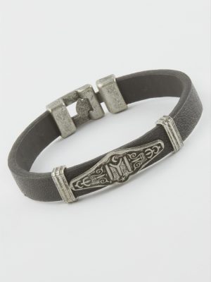 Kayı Boyu Suni Deri Bileklik-Siyah