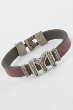 Kayı Boyu Suni Deri Bileklik-Bordo - Görsel 2