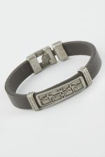 Ritim Suni Deri Bileklik-Siyah