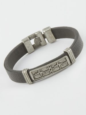 Ritim Suni Deri Bileklik-Siyah