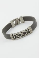 Sonsuzluk Suni Deri Bileklik-Siyah - Görsel 2