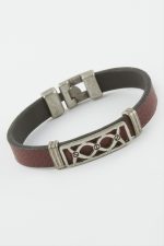 Sonsuzluk Suni Deri Bileklik-Bordo