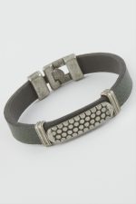 Noktalı Suni Deri Bileklik-Yeşil - Görsel 2