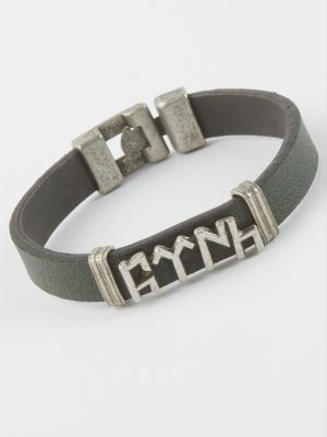 Türk Yazılı Suni Deri Bileklik-Yeşil