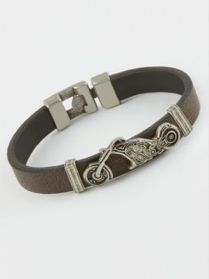 Motor Suni Deri Bileklik-Kahverengi