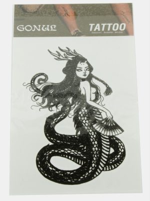 Şahmeran Tattoo Dövme Sticker-Beyaz