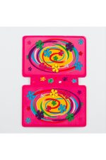 Çiçek Desenli Kolye Kartı-Pembe