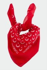 Ay Yıldız Desenli Bandana 50X50-Kırmızı