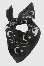 Ay Yıldız Atatürk Desenli Bandana 50X50-Siyah