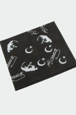 Ay Yıldız Atatürk Desenli Bandana 50X50-Siyah - Görsel 3