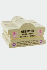 Obsidyen - Başak Burç Bileklik Kartı-Kahverengi
