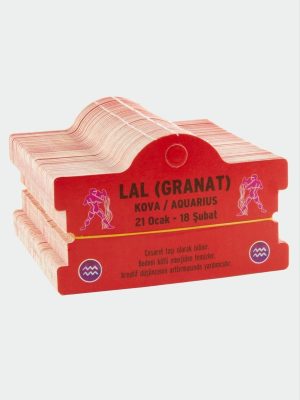 Lal Granat - Kova Burç Bileklik Kartı-Kırmızı