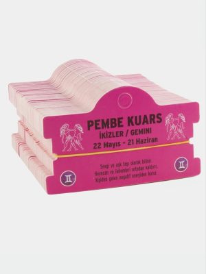 Pembe Kuars - İkizler Burç Bileklik Kartı-Pembe