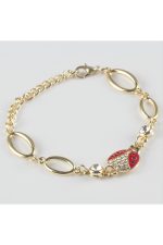 Uğur Böceği Figürlü Taşlı Metal Bileklik-Sarı - Görsel 3