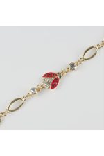 Uğur Böceği Figürlü Taşlı Metal Bileklik-Sarı - Görsel 2