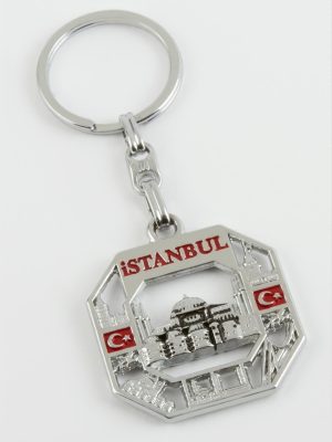 İstanbul Yazılı Metal Anahtarlık-Gümüş Rengi