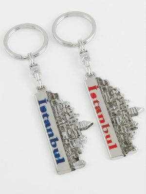 İstanbul Yazılı Metal Anahtarlık-Gümüş Rengi