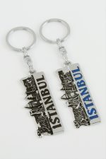 İstanbul Yazılı Metal Anahtarlık-Gümüş Rengi - Görsel 3