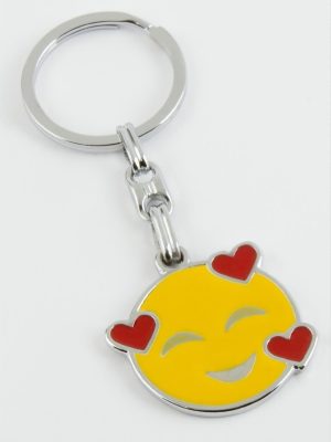 Sevimli Emoji Metal Anahtarlık-Sarı