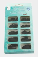 Misyul Oval Mat Takma Tırnak 100 Adet-Siyah - Görsel 3