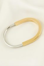 Lüks Çelik Kelepçe Bileklik-Sarı