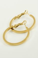 Ezme Halka Lüks Çelik Küpe 2,5 cm-Sarı