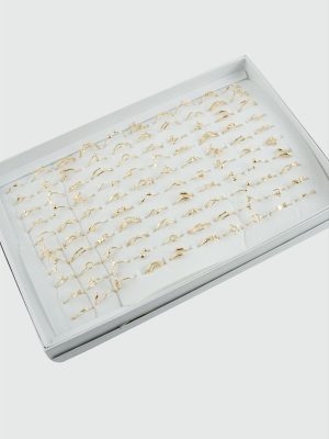 Karışık Lüx Çelik Eklem Yüzük 1 Adet-Sarı