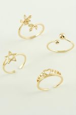 Karışık Lüx Çelik Eklem Yüzük 1 Adet-Sarı - Görsel 4