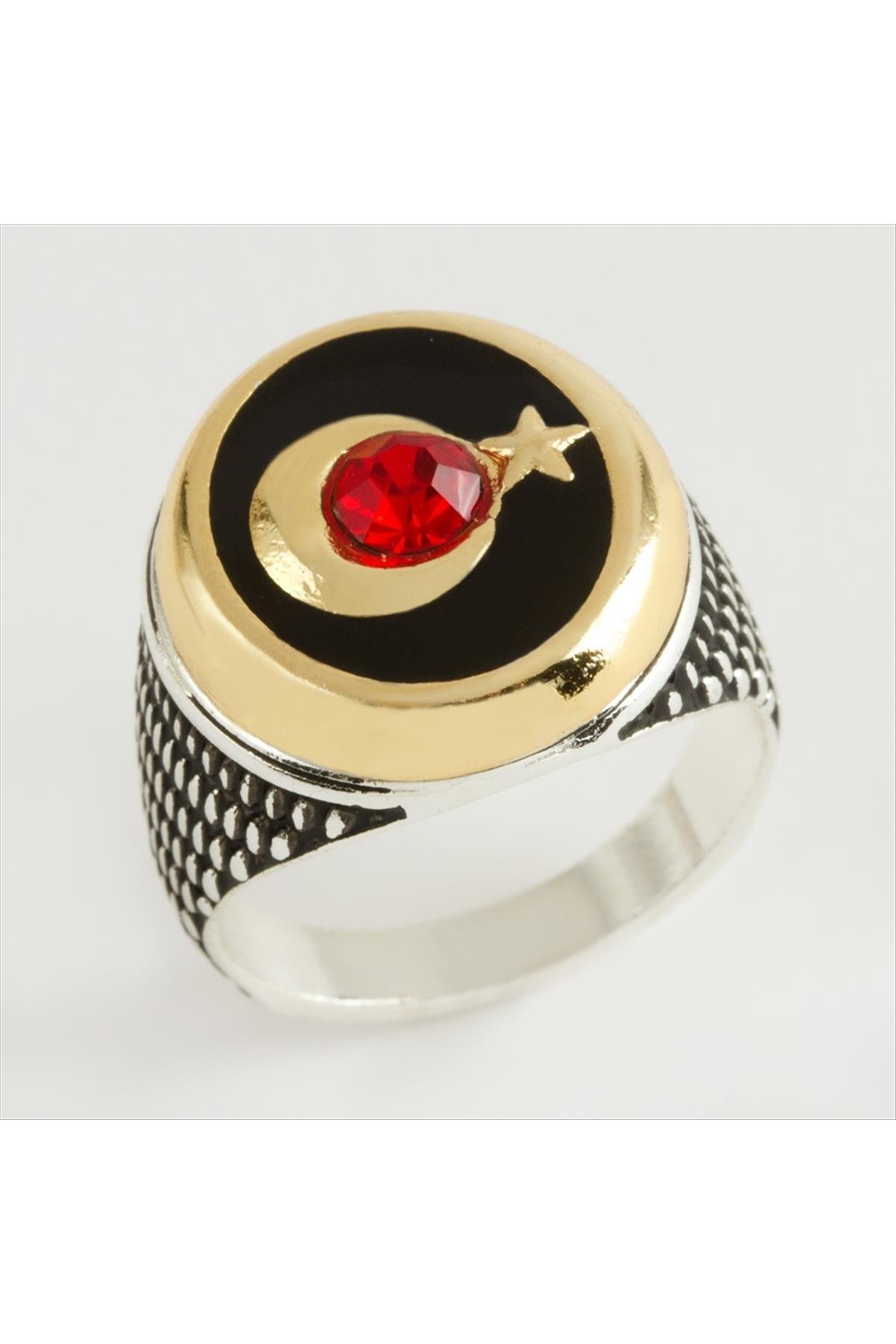 1203915_Ay-Yildiz-Metal-Erkek-Yuzuk-a871.jpg Ay Yıldız Metal Erkek Yüzük-Siyah - Görsel 1
