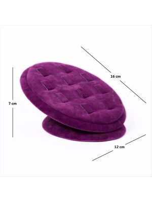 Oval Anfora Kumaş Kaplamalı Yüzük Standı-Mor