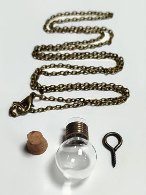 Boş Fanus Canlı Kolye-Şeffaf