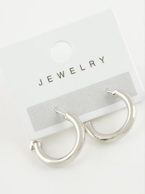 Boru Halka Küpe 1,5 cm-Gümüş Rengi