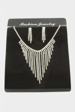 Lüks Suyolu Set Kolye-Gümüş Rengi - Görsel 2