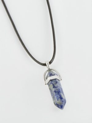 Sodalit Point Kolye-Açık Mavi