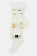 Nazar Göz Kırık Doğaltaşlı Halhal-Sarı - Görsel 2