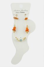 Nazar Göz Kırık Doğaltaşlı Halhal-Turuncu - Görsel 2