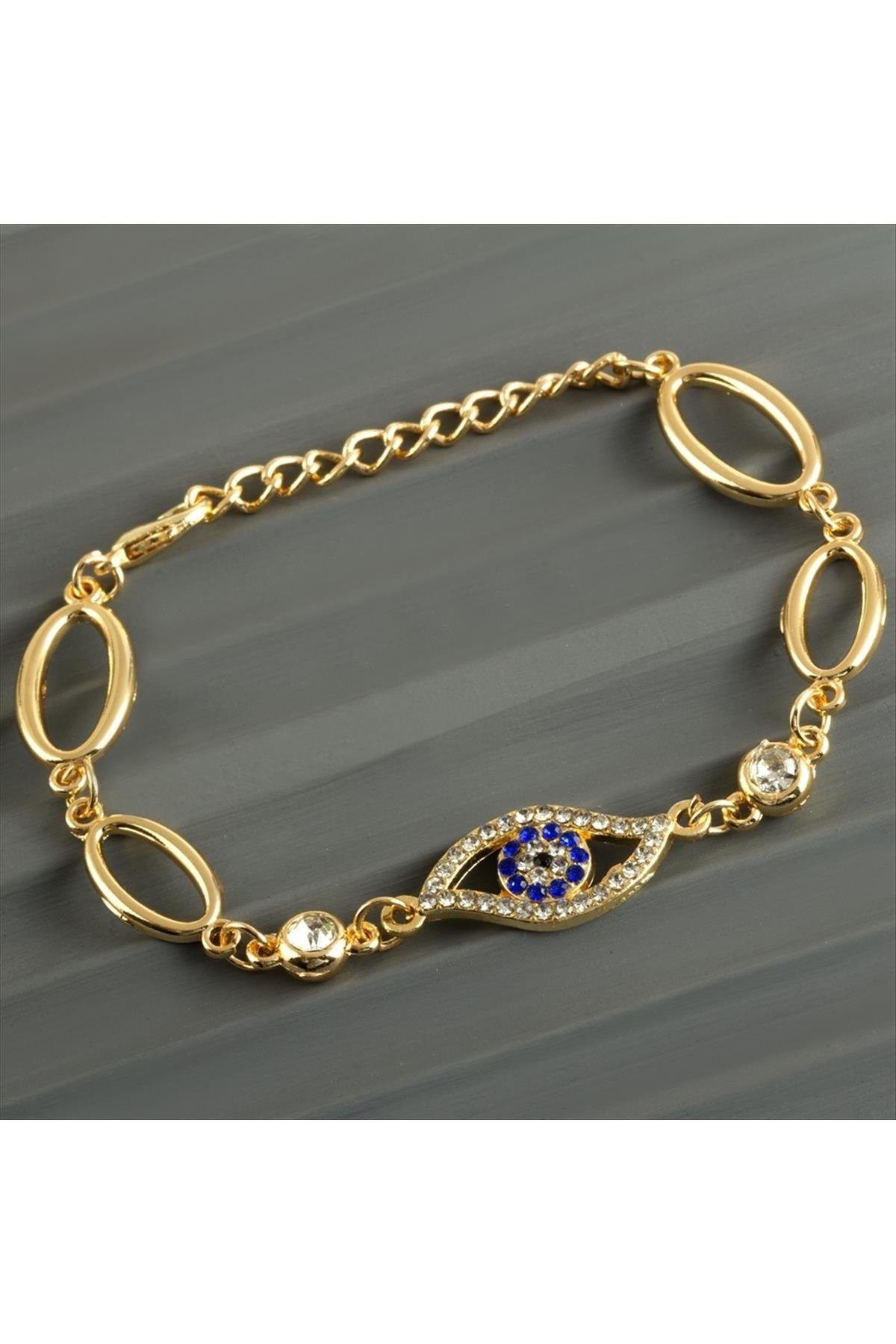 1204053_Goz-Tasli-Trend-Bileklik-eab8.jpg Göz Taşlı Trend Bileklik-Sarı - Görsel 1