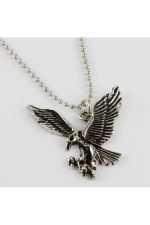 Kartal Figürlü Erkek Kolye-Gümüş Rengi - Görsel 2