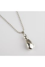 Boks Eldiveni Figürlü Metal Kolye-Gümüş Rengi