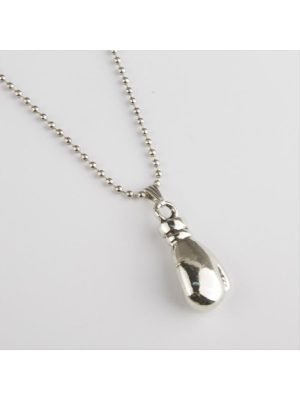 Boks Eldiveni Figürlü Metal Kolye-Gümüş Rengi