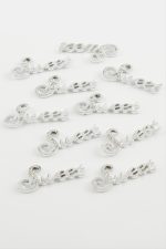 Sweet Yazılı Taşlı Kolye Ucu Aparatı 1 Adet-Gümüş Rengi - Görsel 2