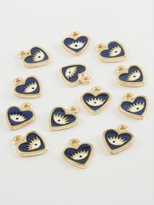 Göz Kalp Kolye Ucu Aparatı 1 Adet-Lacivert