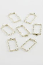 Kare Taşlı İnci Kolye Ucu Aparatı 1 Adet-Sarı