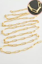 4 mm Dikdörtten Zincir 1 metre-Sarı