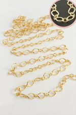 7 mm Noktalı Oval Zincir 1 metre-Sarı - Görsel 2