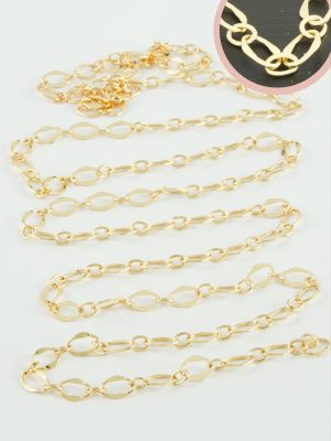 6 mm Oval Zincir 1 metre-Sarı